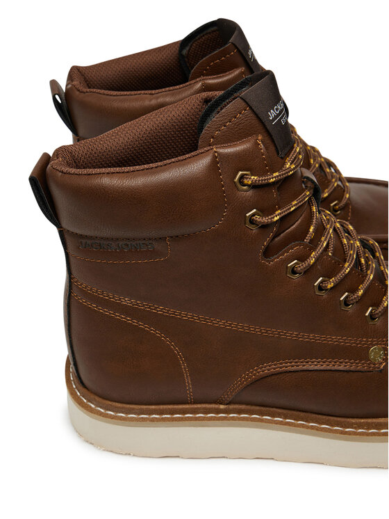 Jack & Jones Pohodni čevlji Jack & Jones Jfwarchway Pu Moc Boot Lace-Up Boots 12257971 Rjava