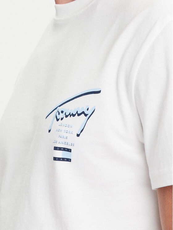Tommy Jeans Tommy Jeans T-Shirt Signature City DM0DM21934 Λευκό Regular Fit