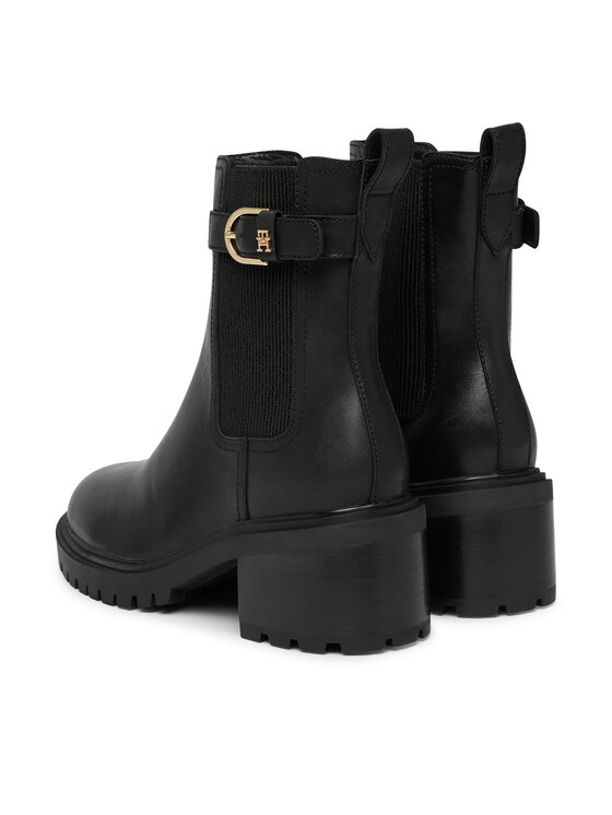Tommy Hilfiger Aulinukai Tommy Hilfiger Block Heel Buckled Chelsea Boot FW0FW09577 Juoda