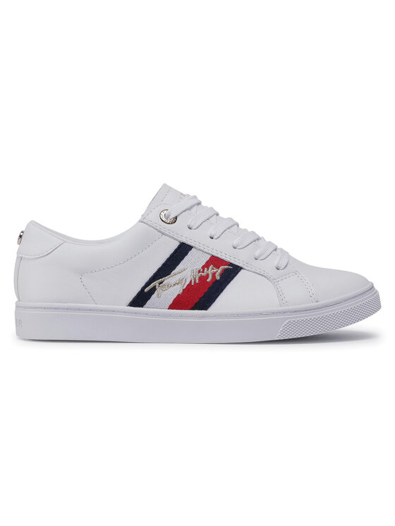 Tommy Hilfiger Snīkeri Tommy Hilfiger Signature Cupsole Sneaker FW0FW05224 Balts