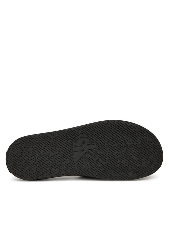 Calvin Klein Jeans Παντόφλες Calvin Klein Jeans Flat Molded Slide Sandal Lth YM0YM01225 Μαύρο