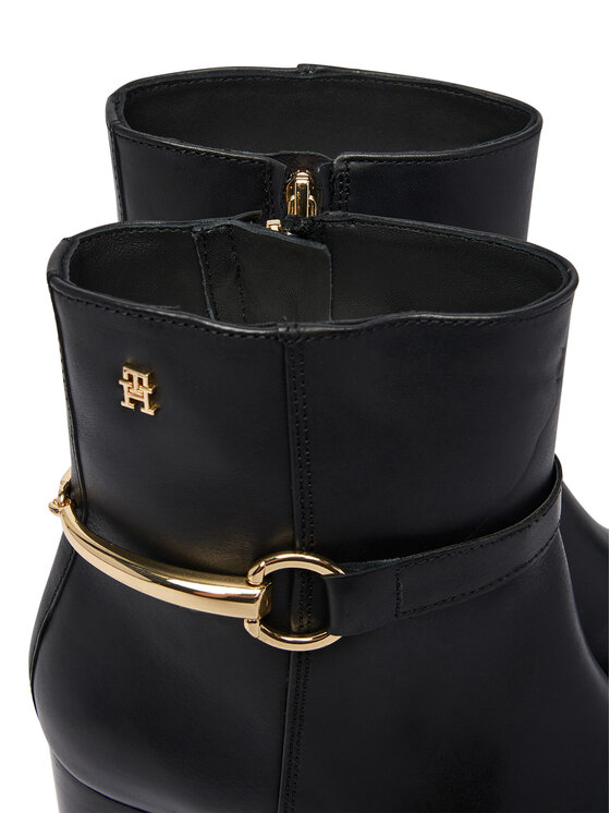 Tommy Hilfiger Aulinukai Tommy Hilfiger TH Stud Heel Riding Ankle Boot FW0FW09552 Juoda