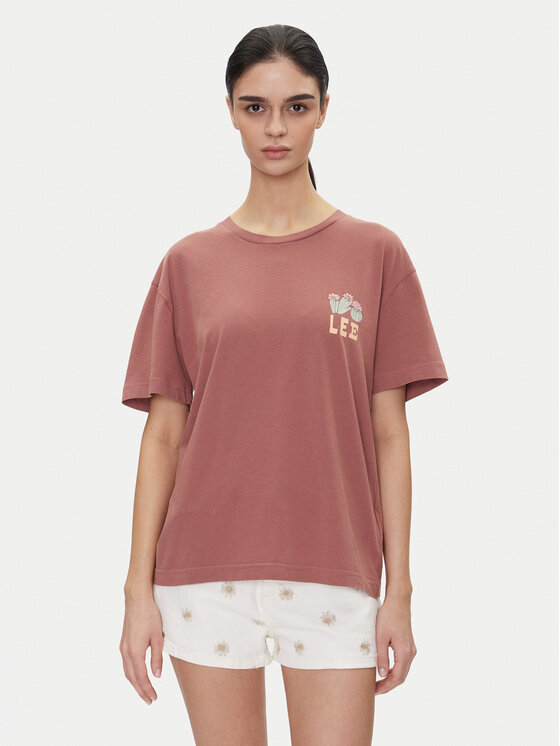 Lee Lee Футболка Vintage 112363834 Рожевий Relaxed Fit