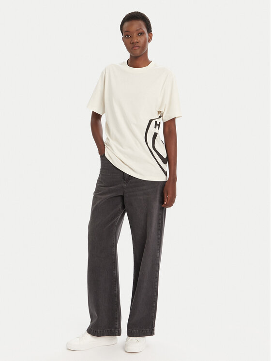 HUGO HUGO Camiseta Vintage 50545053 Écru Loose Fit