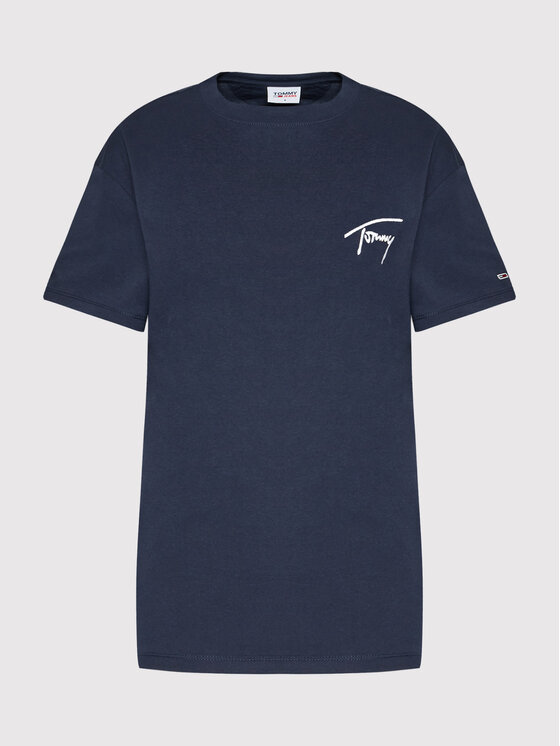Tommy Jeans Tommy Jeans Póló Signature DW0DW12940 Sötétkék Relaxed Fit