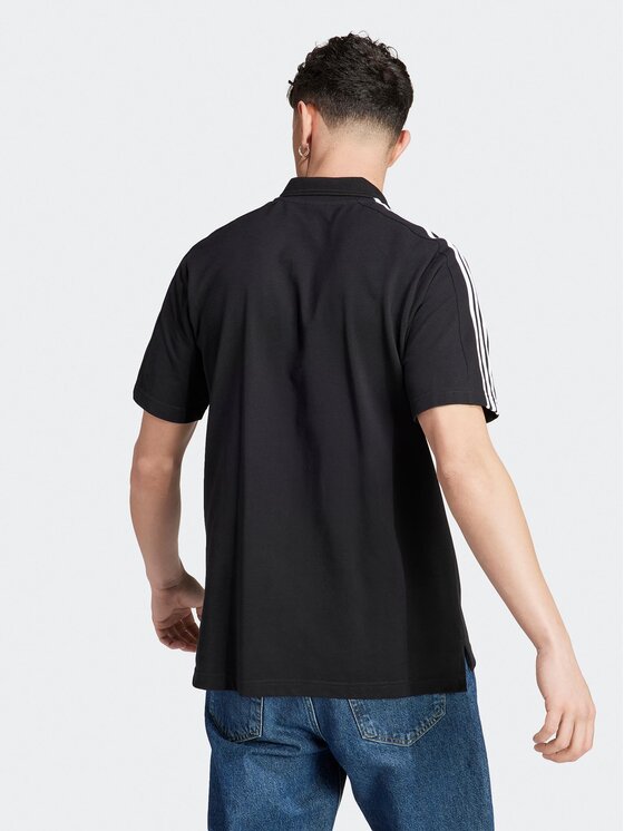 adidas adidas Поло Essentials Piqué Embroidered Small Logo 3-Stripes Polo Shirt IC9310 Чорний Regular Fit