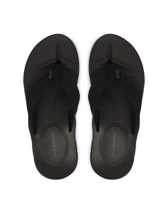 Tommy Hilfiger Japonke Tommy Hilfiger Molded Padded Hilfiger B Sandal FM0FM05901 Črna