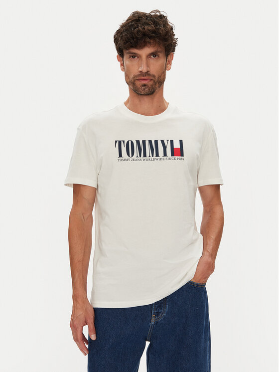 Tommy Jeans Tommy Jeans T-Shirt Dna Flag DM0DM21941 Λευκό Regular Fit