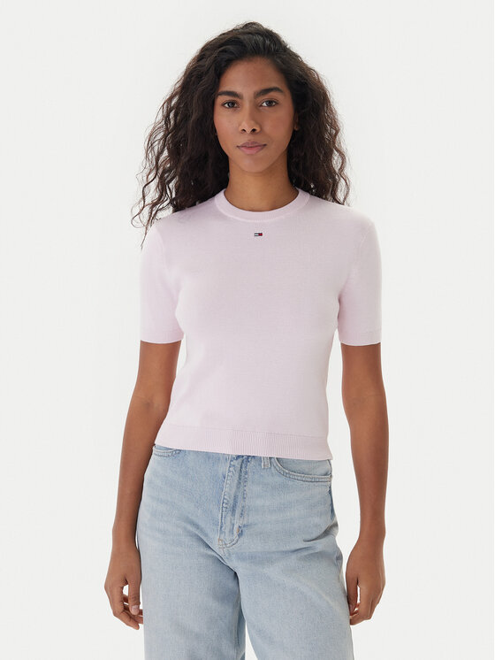 Tommy Jeans Tommy Jeans Majica Essential DW0DW19336 Roza Regular Fit