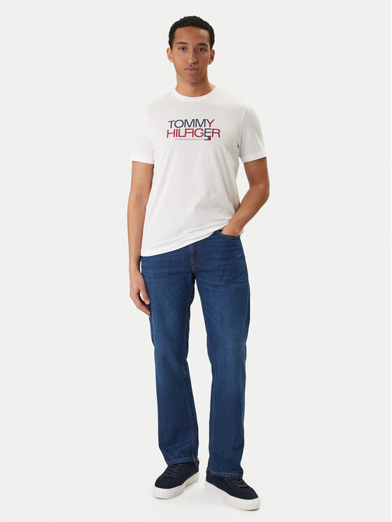 Tommy Hilfiger Tommy Hilfiger Camiseta Brand Love Big Text MW0MW42369 Blanco Regular Fit