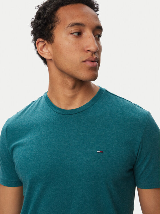 Tommy Jeans Tommy Jeans Camiseta Jaspe Htr Tee Ext DM0DM20363 Turquesa Slim Fit