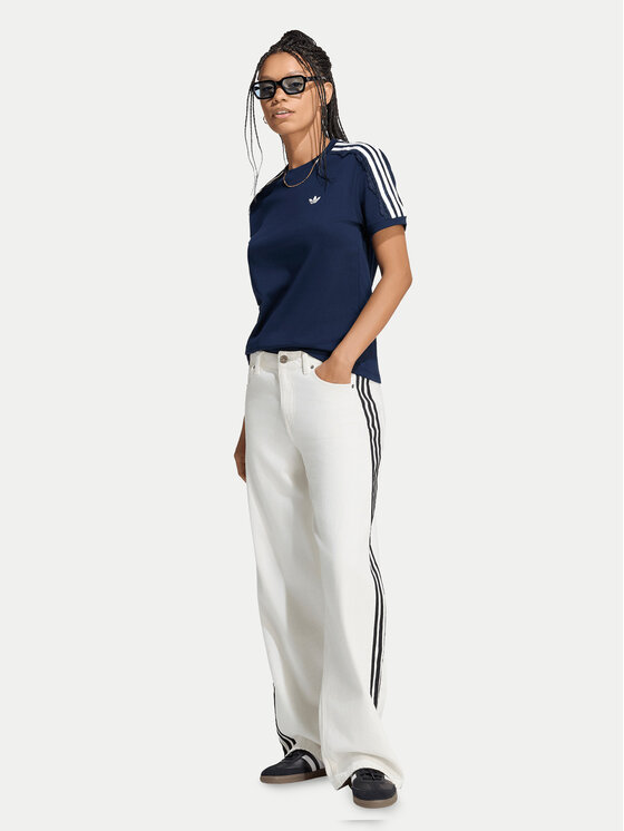 adidas adidas Majica Lace 3 Stripes LG4264 Mornarsko modra Regular Fit