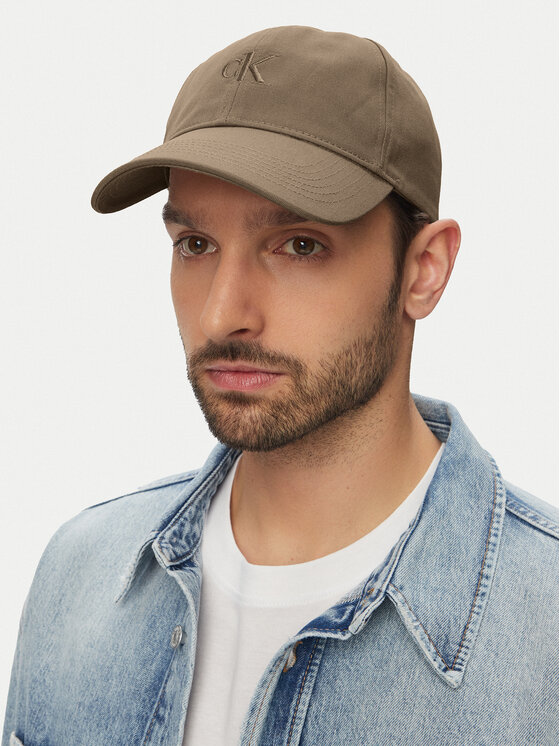 Calvin Klein Шапка с козирка Calvin Klein Monogram Embroidery Baseball Cap LV04K5024G Бежов