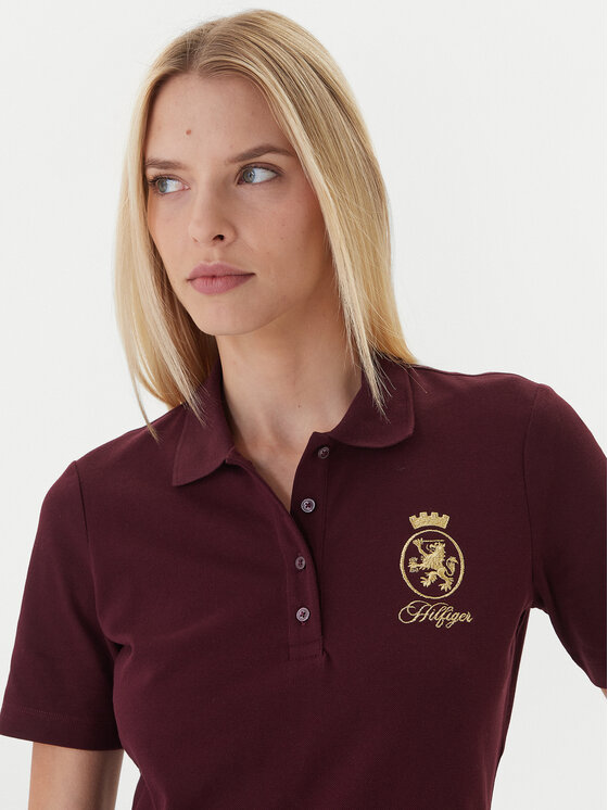 Tommy Hilfiger Tommy Hilfiger Polo Gold Crest WW0WW47315 Guinda/burdeos Regular Fit