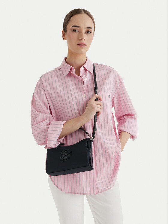 Tommy Hilfiger Borsetta Tommy Hilfiger Th Elevated Nylon Mini Crossover AW0AW18623 Nero