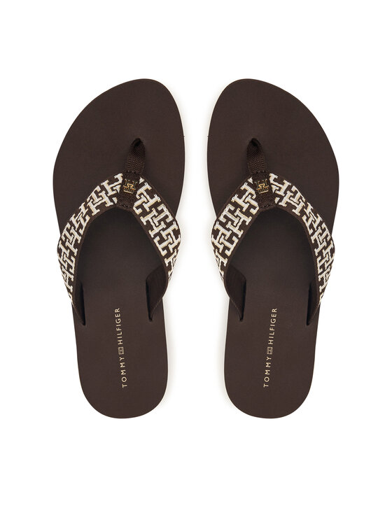 Tommy Hilfiger Čības uz pirksta Tommy Hilfiger Corportate Sandal FW0FW09610 Brūns