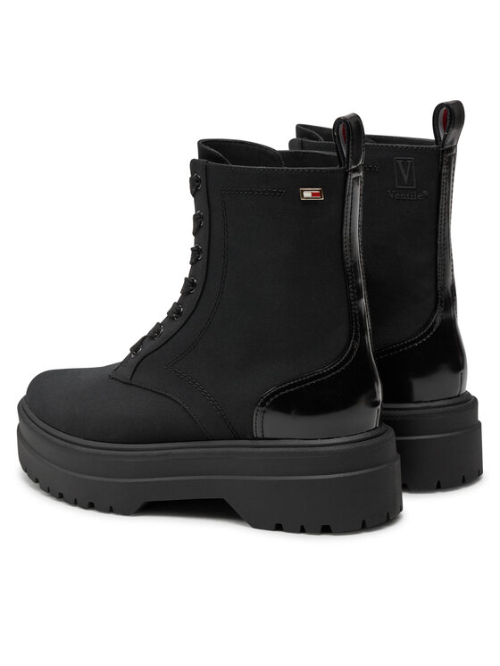 Tommy Hilfiger Ορειβατικά παπούτσια Tommy Hilfiger Flag Ventile Lace Up Boot FW0FW08287 Μαύρο