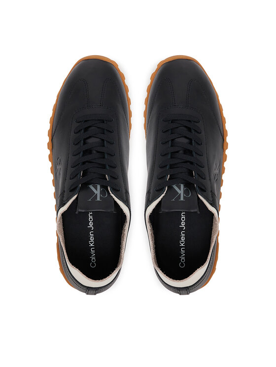 Calvin Klein Jeans Snīkeri Calvin Klein Jeans Low Profile Runner Mg Lth Mix YW0YW01847 Melns
