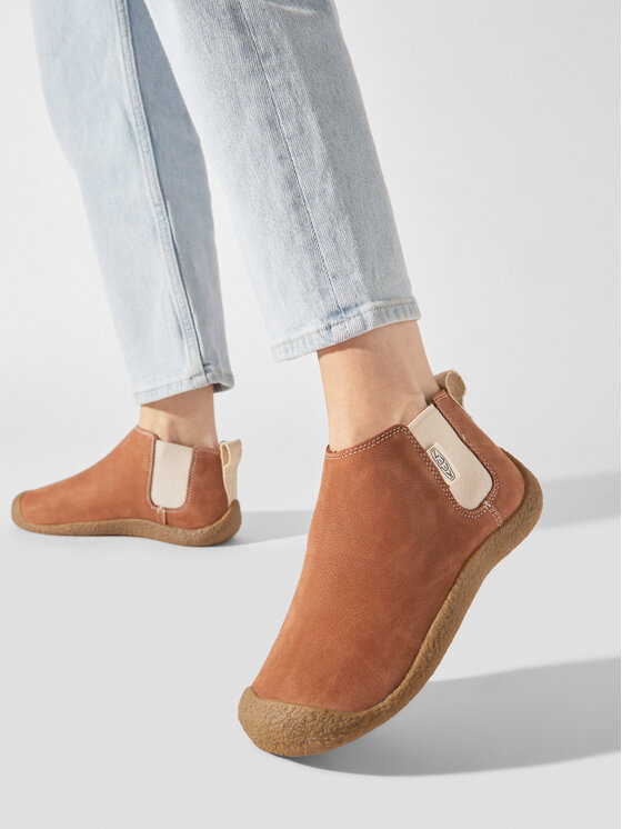 Keen Kotníková obuv s elastickým prvkem Keen Mosey Chelsea Leather 1026826 Hnědá