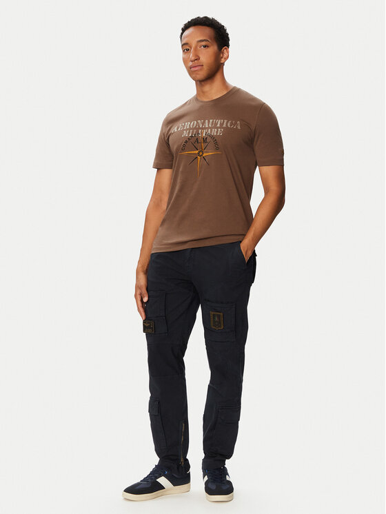 Aeronautica Militare Aeronautica Militare Camiseta 262TS2582UJ00750 Marrón Regular Fit