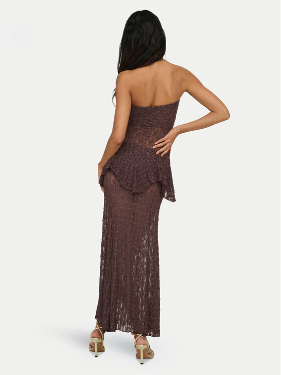 ONLY ONLY Top Aya 15375823 Marrón oscuro Slim Fit