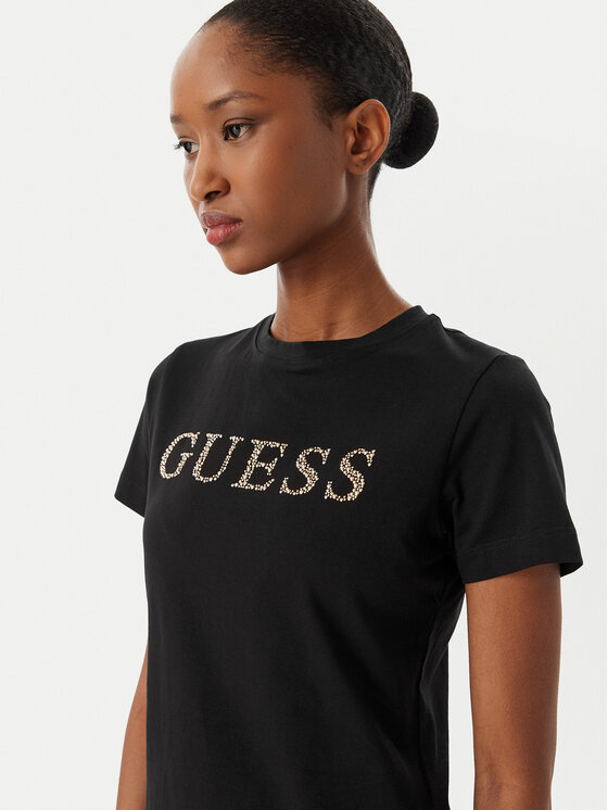 Guess Guess Футболка V6RI20 J1314 Чорний Regular Fit