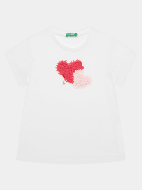 United Colors Of Benetton United Colors Of Benetton Póló 3I1XG10E1 Fehér Regular Fit
