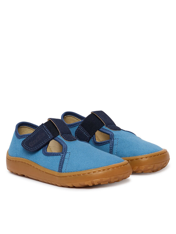 Froddo Papuci de casă Froddo Barefoot Canvas T-Bar G1700439-1 S Albastru