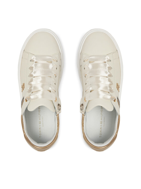 Tommy Hilfiger Sneakersy Tommy Hilfiger Low Cut Lace UP T4A9-33935-1281 S Biela