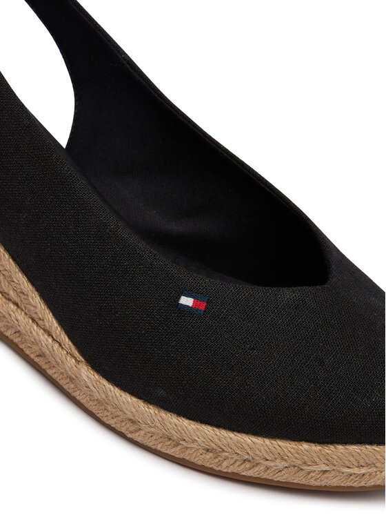 Tommy Hilfiger Espadrile Tommy Hilfiger Mid Wedge Espad Slingback FW0FW09228 Crna