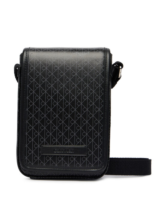 Calvin Klein Etui na telefon Calvin Klein Emblem Aop Coated Phone Crossbod LV04D1218G Czarny