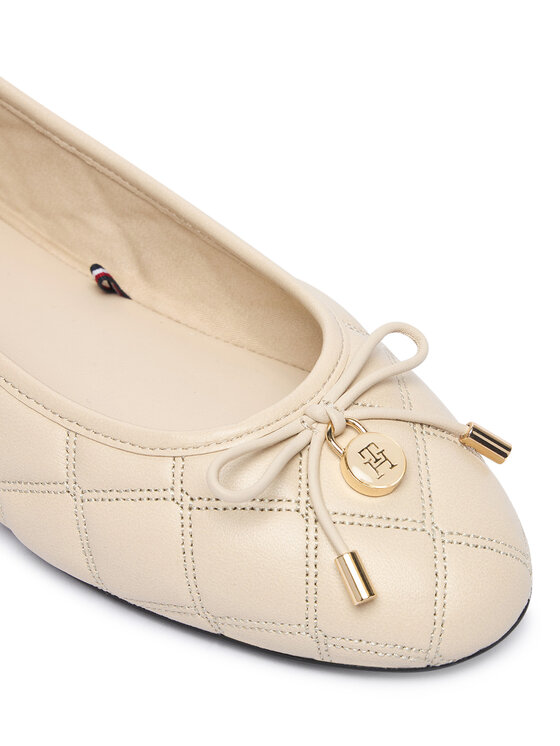 Tommy Hilfiger Balerinke Tommy Hilfiger Charm Quilted Ballerina FW0FW09503 Svijetlo bež