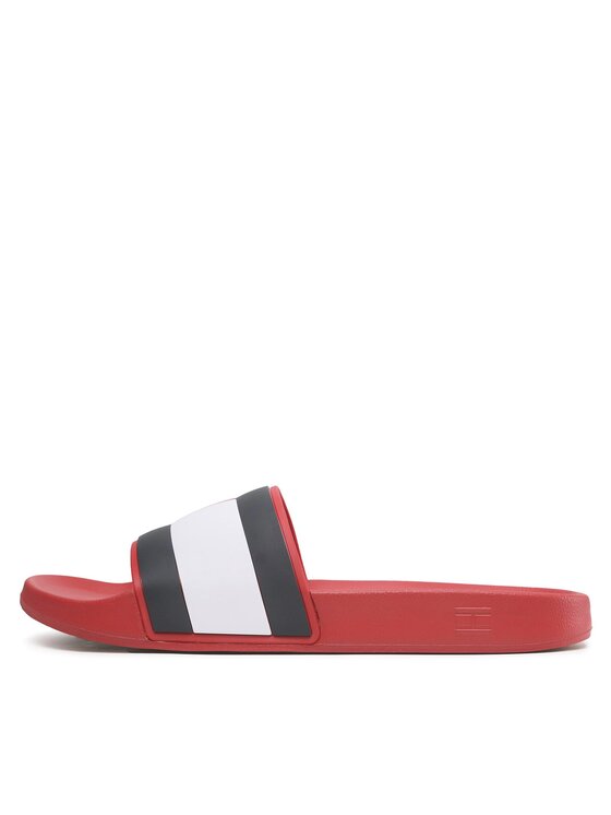 Tommy Hilfiger Natikači Tommy Hilfiger Rubber Th Flag Pool Slide FM0FM04263 Rdeča