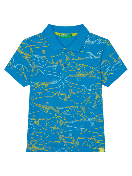 United Colors Of Benetton United Colors Of Benetton Поло 36Y4G300Y Голубий Regular Fit