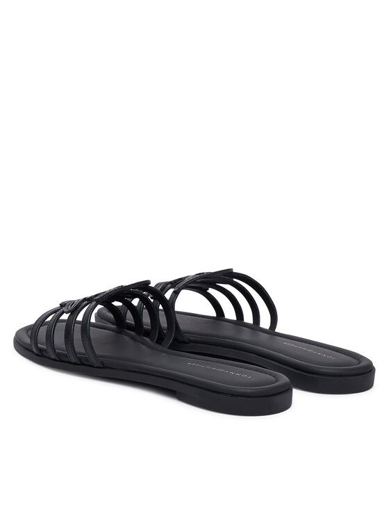 Tommy Hilfiger Natikače Tommy Hilfiger Th Script Flat Mule Lth FW0FW09368 Crna
