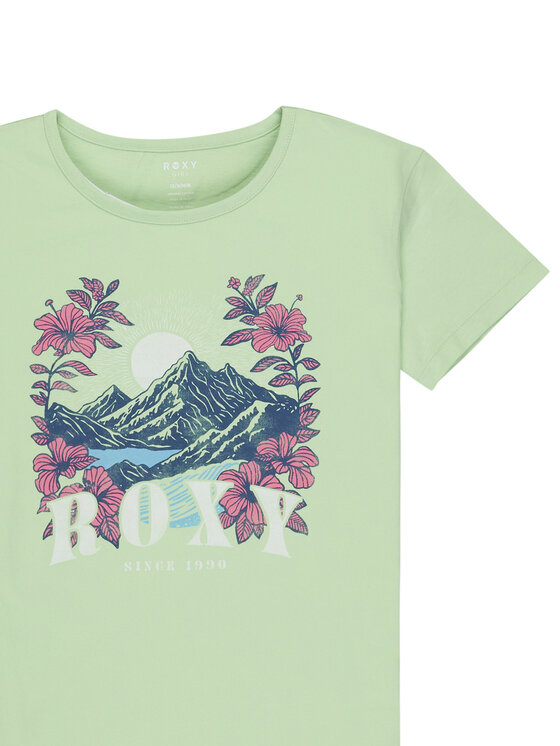 Roxy Roxy T-Shirt Lily Vintage ERGZT04140 Grün Regular Fit