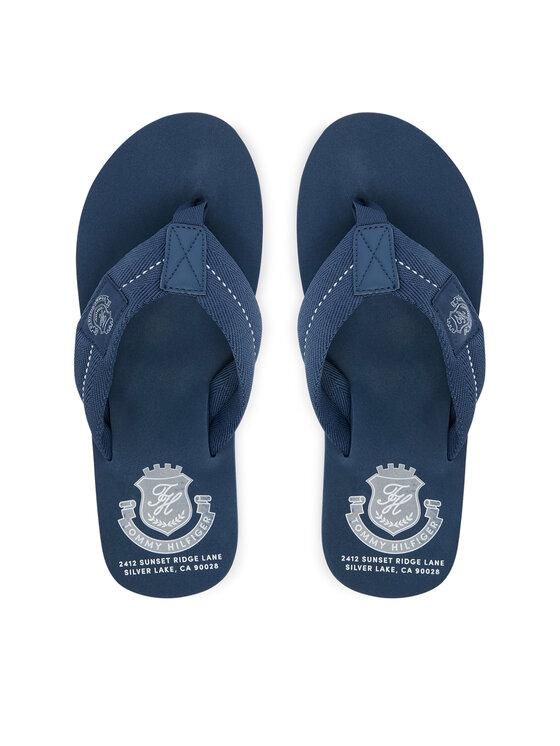 Tommy Hilfiger Žabky Tommy Hilfiger Patch Hilfiger Beach Sandal FM0FM05804 Modrá