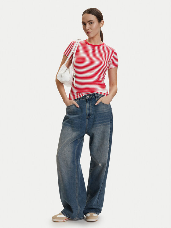 Tommy Jeans Tommy Jeans Camiseta DW0DW17383 Rojo Slim Fit