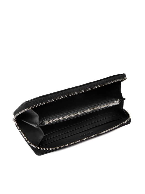 Calvin Klein Портфейл Calvin Klein Foil Emboss Long Zip Around LV04D1242G Черен