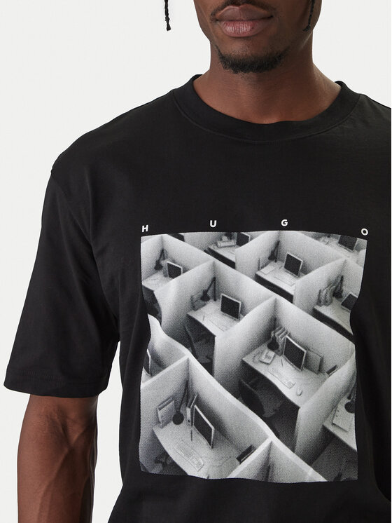 HUGO HUGO Camiseta Dodger 50553330 Negro Regular Fit