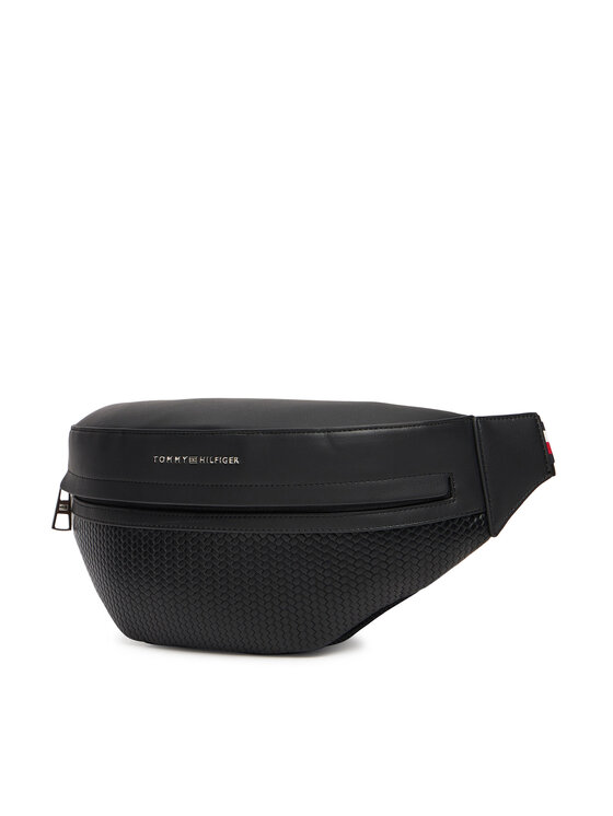 Tommy Hilfiger Ledvinka Tommy Hilfiger Th Woven Bum Bag AM0AM13634 Černá