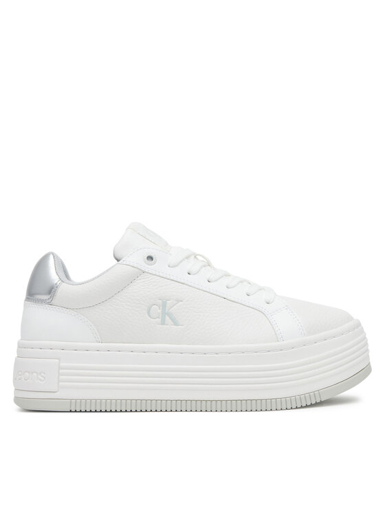 Calvin Klein Jeans Αθλητικά Calvin Klein Jeans Bold Flatf Low Lace Mg YW0YW01766 Λευκό