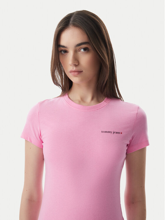Tommy Jeans Tommy Jeans Camiseta Ess Logo DW0DW23479 Rosa claro Slim Fit