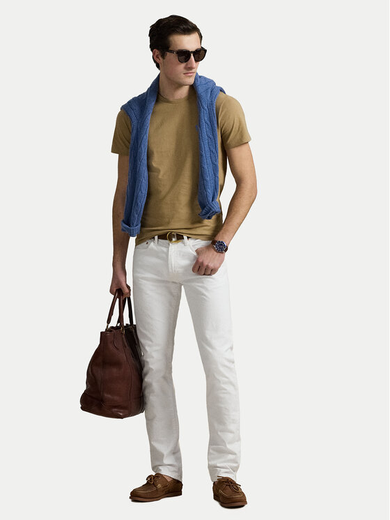 Polo Ralph Lauren Polo Ralph Lauren T-Shirt 710671438429 Μπεζ Custom Slim Fit
