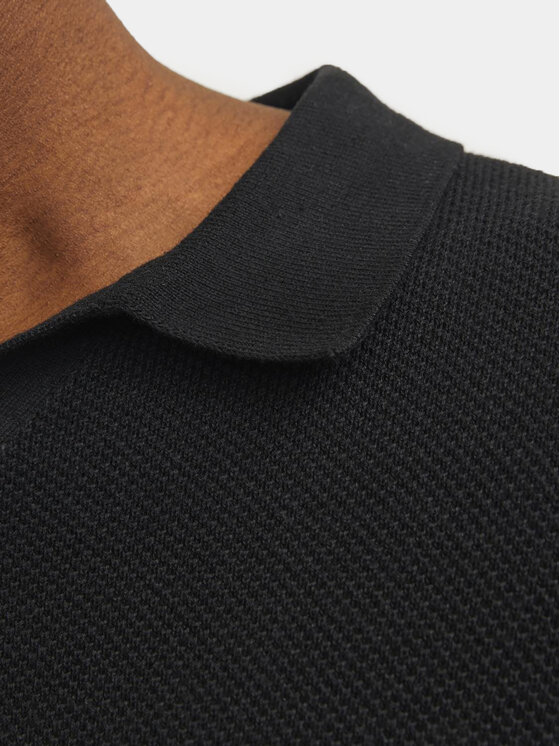 Jack & Jones Jack & Jones Поло Linen 12252748 Чорний Regular Fit