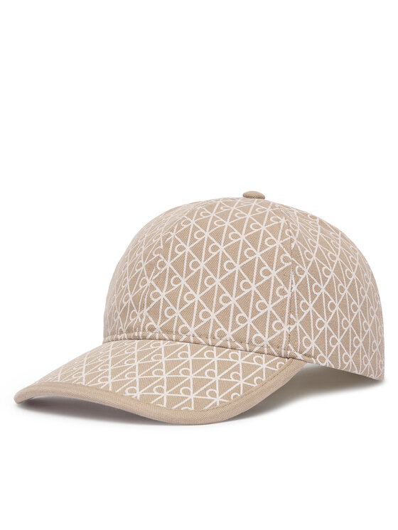 Calvin Klein Шапка с козирка Calvin Klein Emblem Print W Leather Patch Cap LV04F5036G Бежов