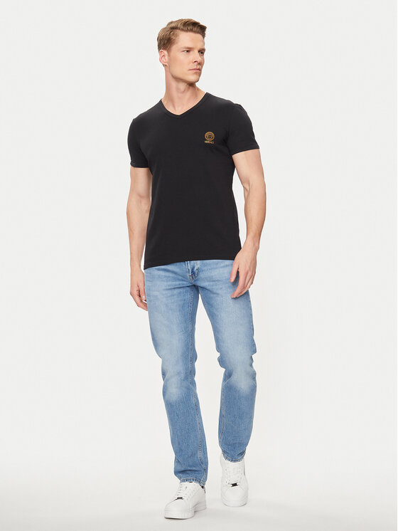 Versace Versace Футболка AUU01004 Чорний Regular Fit