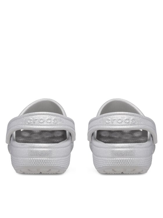 Crocs Šlepetės Crocs Classic Glitter Clog 205942 Sidabrinė