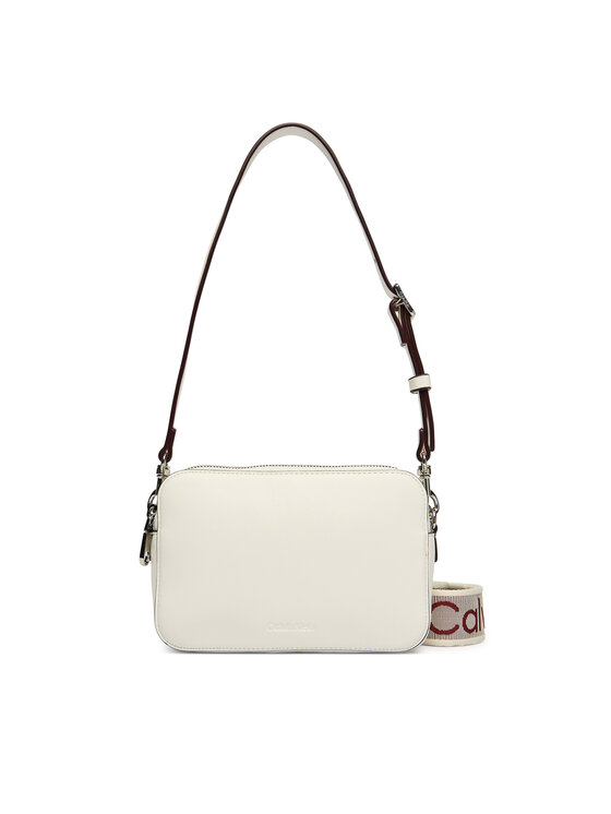 Calvin Klein Geantă Calvin Klein Webbing Double Strap Camera Bag LV04F3165G Alb