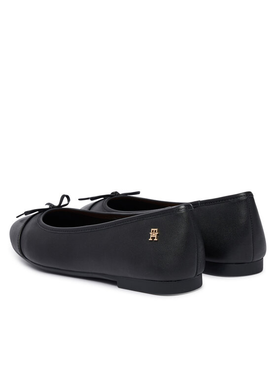 Tommy Hilfiger Baleriny Tommy Hilfiger Hilfiger Smooth Lthr Ballet FW0FW09241 Czarny